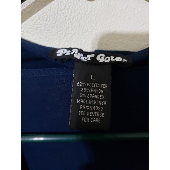 Planet Gold navy, open front, long sleeve, ruched back cardigan, size L - Picture 2 of 4